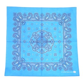 WKG Bandana, Paisley, Made in Japan, Cotton Handkerchief, blue
