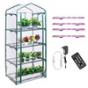 Wuhuu Indoor Greenhouse with Grow Lights, 4 Tier 27.2" L×19.9"
