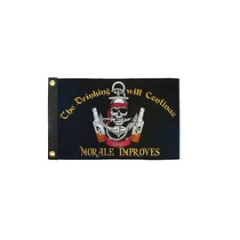 Drinking Will Continue 12x18" Grommeted Boat Flag for Boats, Yachts, ATVs, UTVs, Home Decor, Outdoor Decor