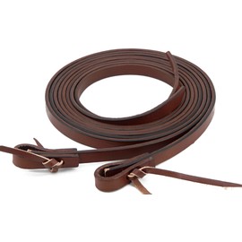 Jeereal Leather Split Reins, Heavy Oil Weighted,Broken in,Supple Ranch Reins for Western Horse ProTack, 5/8" x 7' (Brown)