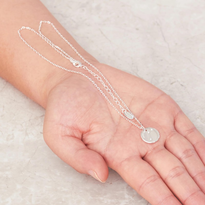 Philip Jones Aries Zodiac Star Sign Disc Necklace Created with