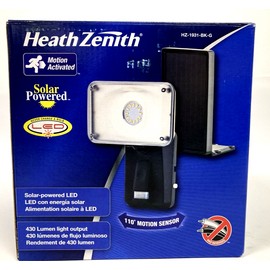 Heath Zenith Solar LED 110° Motion Wall-Mount Security Floodlight BLACK New