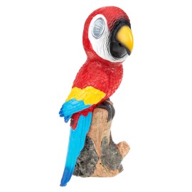 Parliky Solar Resin Bird Night Light Decorative Outdoor Garden Lamp with Solar Panel for Home Desk Decor Realistic Parrot Design for Patio Illumination