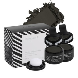 JARGOD Hairline Powder Root Touch-Up, 0.14 Ounce (Pack of 2), Black - Instant Gray Coverage Temporary Hair Color for Roots and Highlights for Women & Men