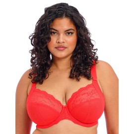 Elomi Women's Charley Stretch Lace Underwire Plunge Bra, Salsa, 40GG