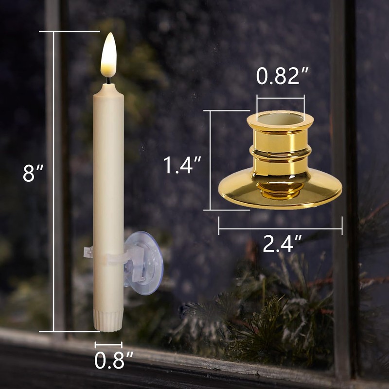 NONNO & ZGF 6PACK Flameless 8'' Window Candles +12 AA