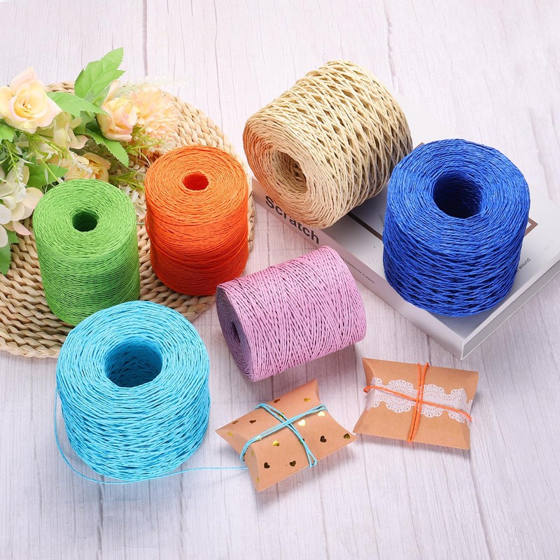 PATIKIL Natural Cotton Raffia Yarn 328 Yard, Crochet Raffia Paper