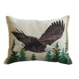 Balsam Fir Filled Pillow Sachet Bald Eagle 5x7 Bird Pine Trees Paines USA Maine