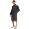 Morgenstern Men's Waffle Pique Bathrobe, Grey - xl