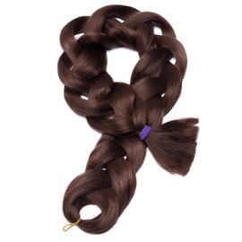 Tess 41 Inch Braids, Synthetic Hair, Crochet Jumbo Braids, Synthetic Braiding Hair, 3 Pieces, 165 g Bundle, 100 cm Extensions, Chestnut Brown