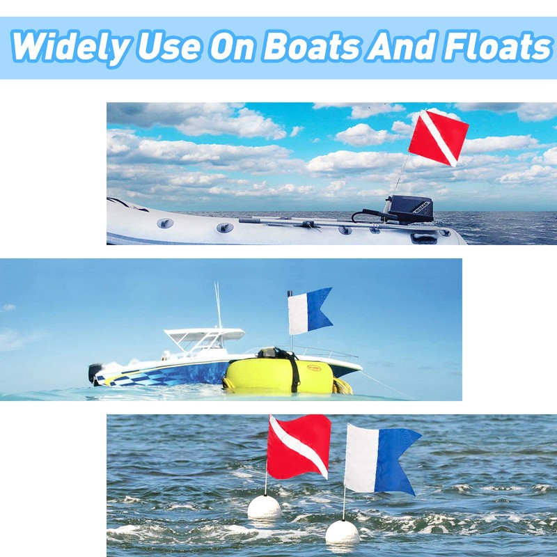 Dawitrly Safety Dive Flags, 2Pieces Polyester Diver Down Flag +