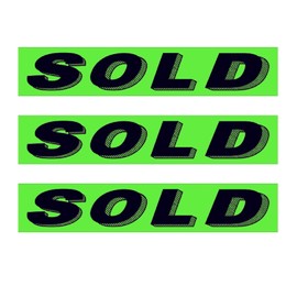 Car Dealer Vinyl Windshield Slogan Stickers - 3 Dozen (36 Piece) Chartreuse Window Sign Stickers for Car Lots (Sold)
