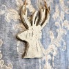 SHATCHI 26cm Christmas Wooden Hanging Cream Side Face Deer Wall