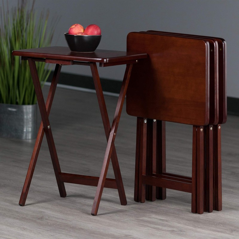 Winsome Alex Folding Snack Tables Set, for Living Room, 26",