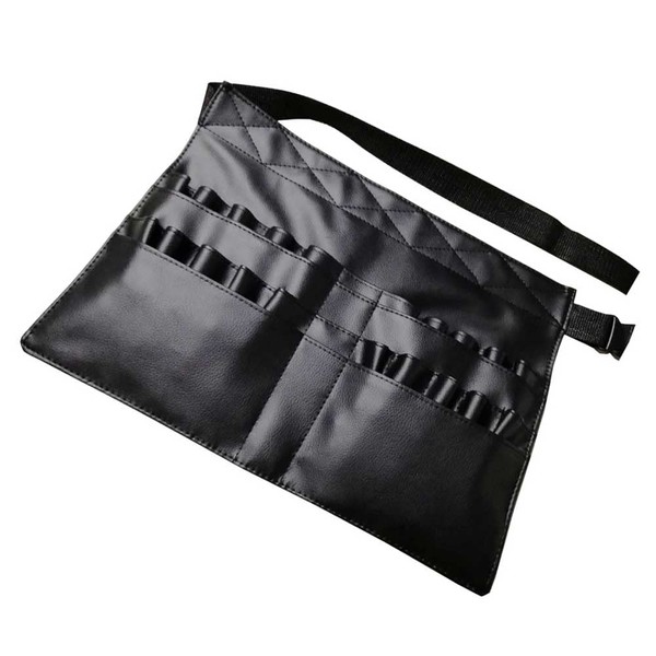 Pockets Makeup Brush Waist Bag Pouch Holder Organiser Portable Professional Makeup Brush Bag with Adjustable Artist Belt Strap (without brush), black