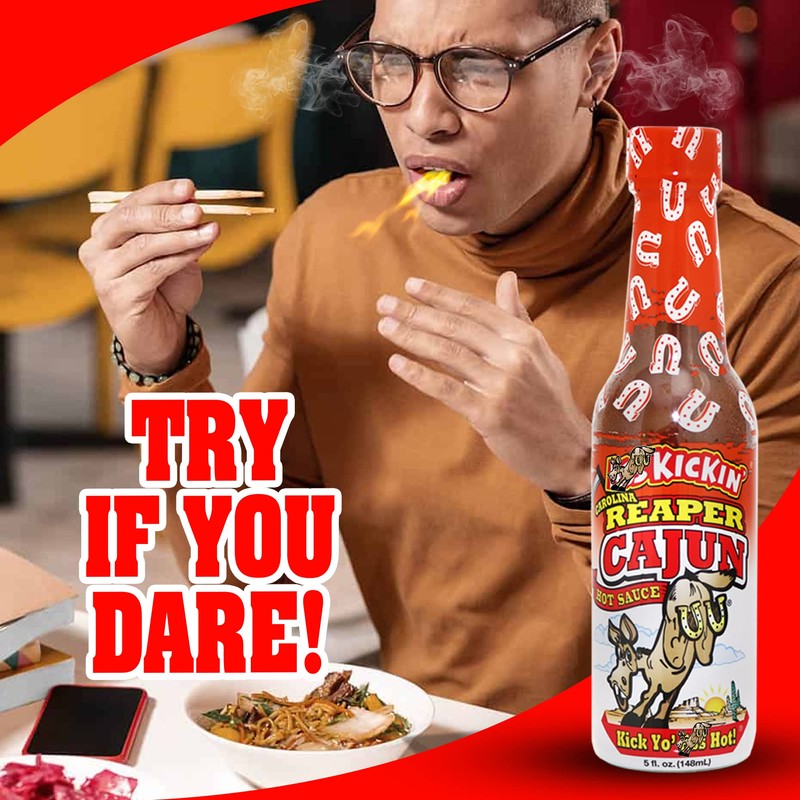 KICKIN' Carolina Reaper Cajun Hot Sauce – Try if you