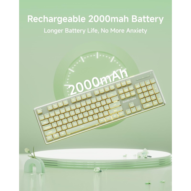 V3 Wireless Keyboard and Mouse with Single Backlit, Metal Panel,