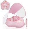 LOOWARTS Baby Float with Canopy,Infant Pool Float with Safety Seat,Baby