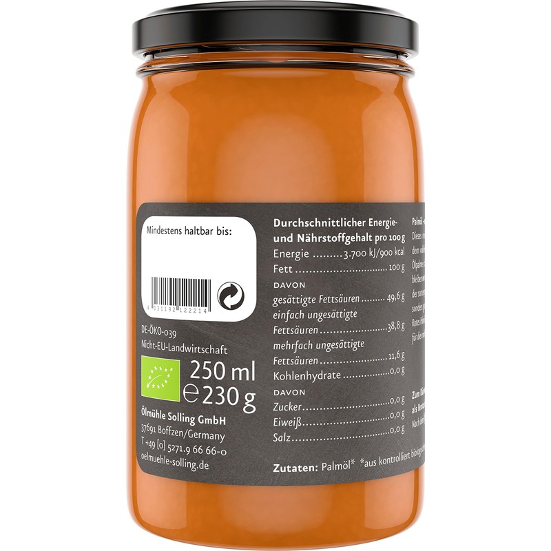 Ölmühle Solling Rotes Palmöl - 250 ml - BIO
