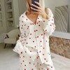 Joyesplay Women's Cotton Pajama 2-Piece Set with Cute Heart Print