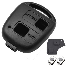 2 Button Car Key Shell for Toyota Aygo Corolla RAV4 Prado Avensis Land Cruiser Previa Echo Tarago Alphard, Key Fob Cover Housing Replacement (with Button Rubber Pad)