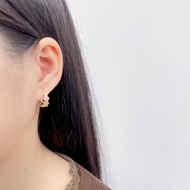 Daisy Flower Small Hoop Earrings for Women Girls Dainty Enamel Lucky Flowers Hoops Hypoallergenic Fashion Jewelry Presents Daughter Her Birthday (Pink, A pair)