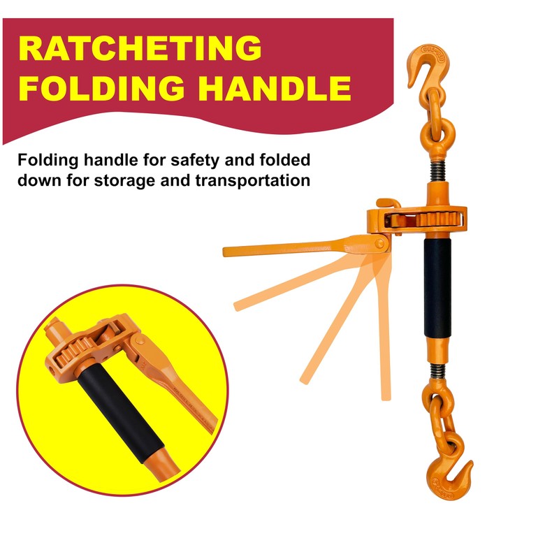 Ratchet Binder Plus Ratchet Chain Binder - 2 Pack Folding