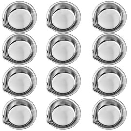 milaosk Pack of 12 Stainless Steel Paint Bowls Small Round Paint Bowl Makeup Palette Watercolour Paint Mixing Palette Tray for Home Store (Approx. 5 x 5 x 1.5 cm)