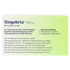 GINGOBETA 120 mg Film-Coated Tablets Pack of 60