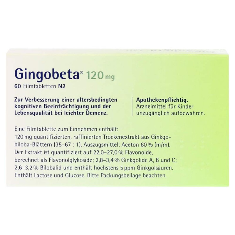GINGOBETA 120 mg Film-Coated Tablets Pack of 60