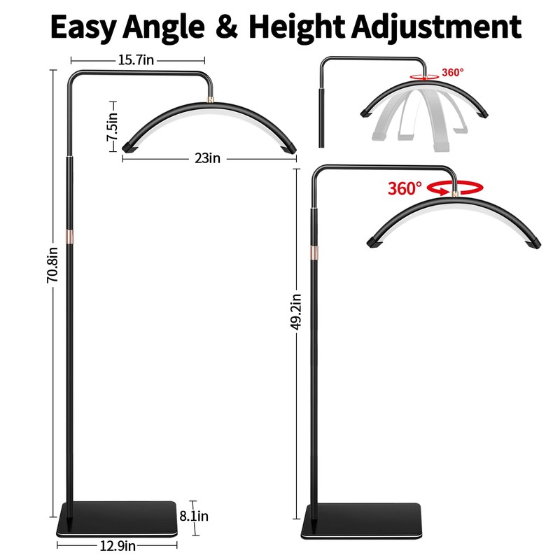 Lash Light for Eyelash Tech-Esthetician Ring Light, Half Moon Light
