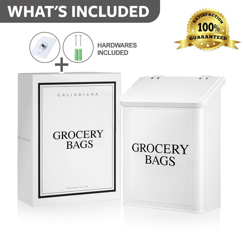 Calindiana Grocery Bags Holder (White)