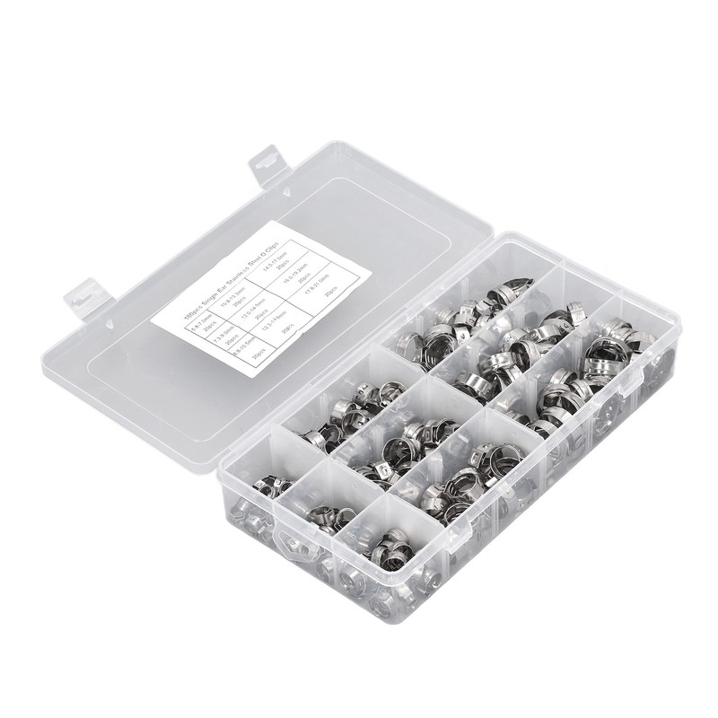 180Pcs Fuel Hose Clamps Kit Stainless Steel Injection Line Accessories