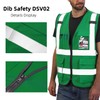 Dib Safety Reflective Vest High Visibility with Pockets and Zipper,
