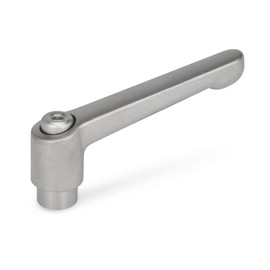 Ganter Normelemente Adjustable clamping lever with threaded bushing - GN 300.5-63-M8-IS | stainless steel | handle length: 63 mm | thread: M8 | 1 piece
