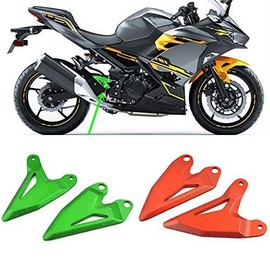 LEDISHUN Foot Pegs Heel Plate Guard Protector Foot Pegs Fit for Kawasaki Ninja 400 Z400 (2018-2024) Ninja 250 Z250 (2019-2024) Z e-1 Ninja e-1 (2024) (Black)