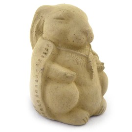 Modern Artisans Meditating Bunny Rabbit - Small Cast Stone Desk Pet, American Made
