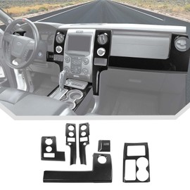 JeCar 6pcs Carbon Fiber Dash Cover Trim Kit for 2009-2014 Ford F150 Raptor Interior Accessories