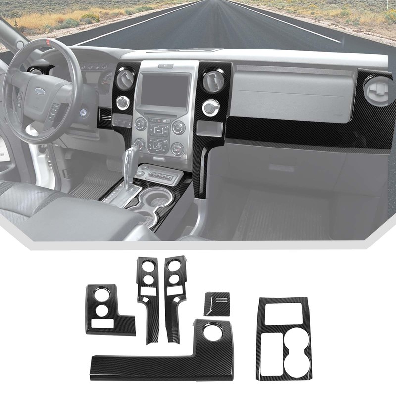 JeCar 6pcs Carbon Fiber Dash Cover Trim Kit for 2009-2014