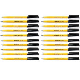 STAEDTLER Fine 0.3mm 430 Stick Ballpoint Pens Writing Pen Smooth - Black Ink - Pack of 20