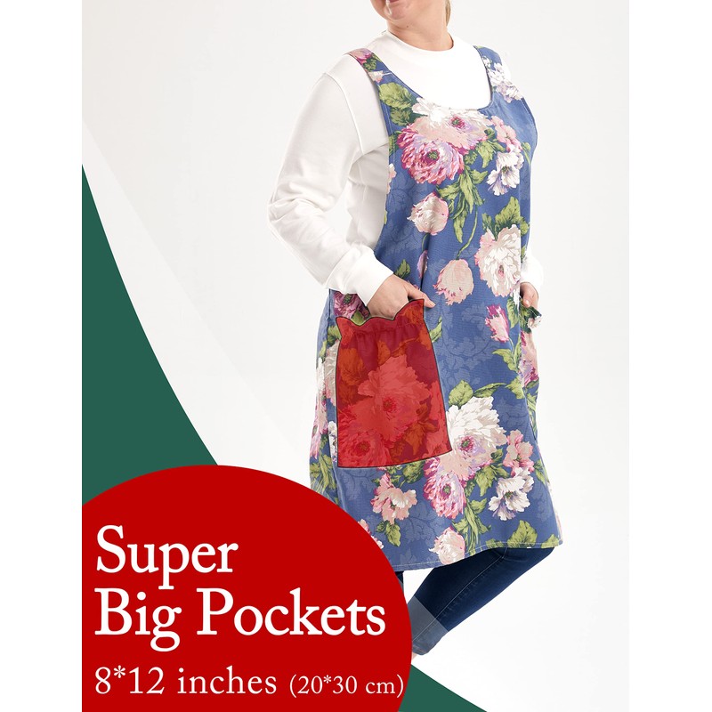Big Plus Size Aprons for Women with Pockets Cotton Linen