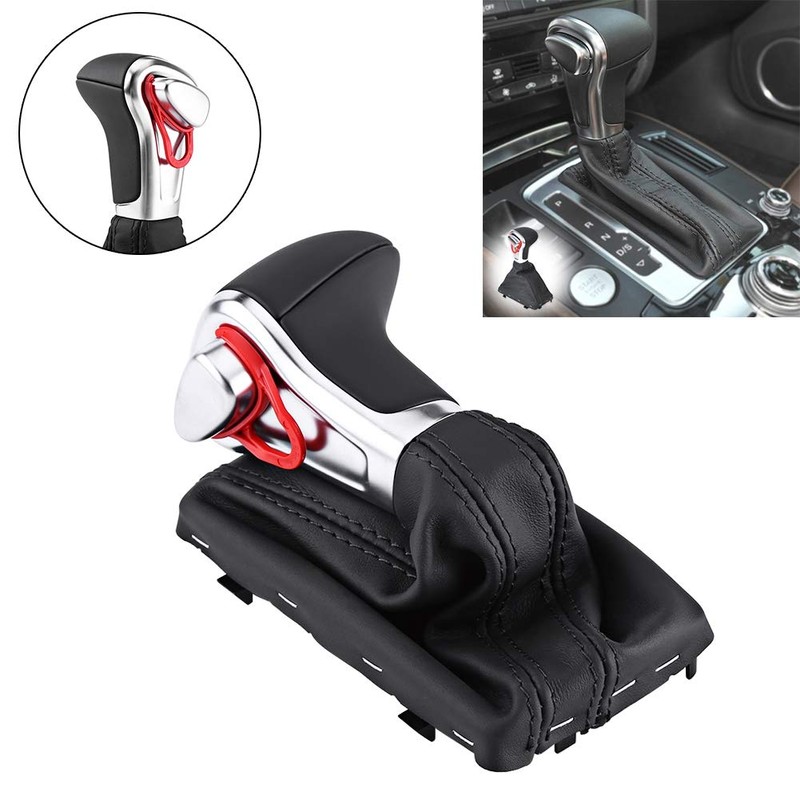 Akozon Gear Knob, Gear Knob Cover Leather Replacement Gear Lever