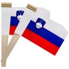 TSMD Slovenia Stick Flag Slovenian Small Mini Hand Held Flags,5x8
