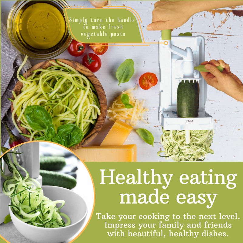 Brieftons 7-Blade Vegetable Spiralizer: Strongest-Heaviest Spiral Slicer, Best Veggie Pasta