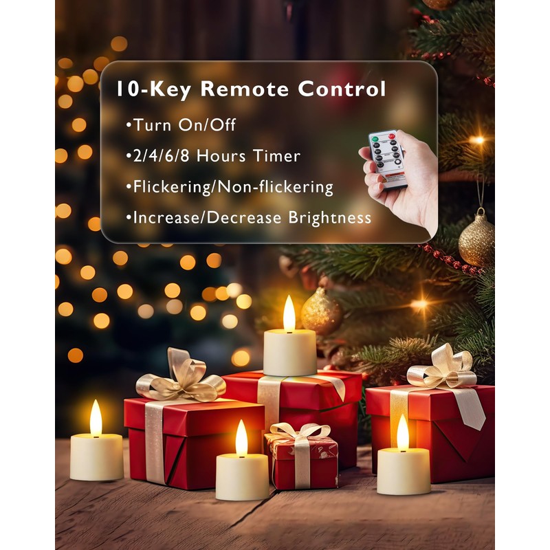 BEICHI Rechargeable Candles, Tea Lights Candles Battery Operated with Remote,