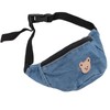 Kids Cool Waist Bag Bear Pattern Adjustable Button Small Canvas