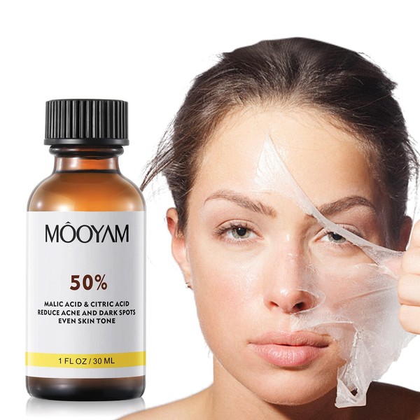 50% Citric Acid Peeling Serum for Face, Peeling Solution Face Exfoliator for Dark Skin, Exfoliating Peeling Solution for All Skin Types - 30ml / 1 fl oz