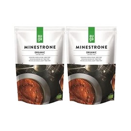 Additive-free organic minestrone soup, 14.1 oz (400 g) x 2 bags. Model number: 21854. Compact organic soup that contains 9 types of organic vegetables at once