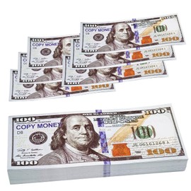 200Pcs $100 Prop Money, $100 Pretend Money Dollars Fake Notes Dollar Bills Fake Money for Play, Movies, Advertising, Games, Parties, Education, Magic, Pranks