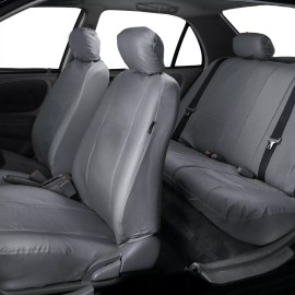 The Quality Cover Gray Deluxe Perforated Leatherette 7Seater 3 Row Set Split Bench Seat Covers
